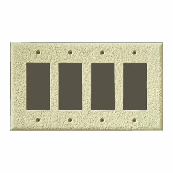 Can-Am Supply InvisiPlate Switch Wallplate, 5 in L, 8.63 in W, 4 -Gang, Painted Orange Peel Texture OP-R-4
